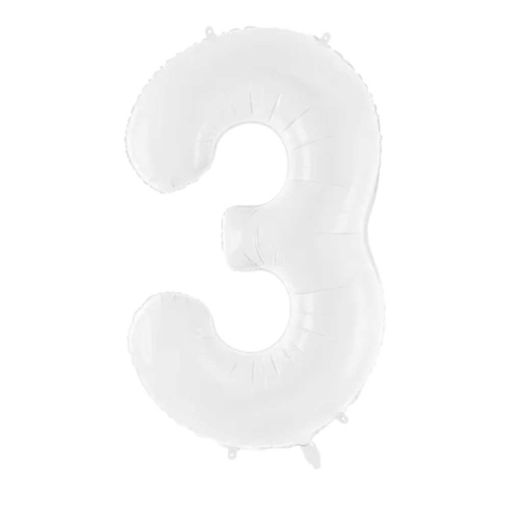 Picture of FOIL BALLOON NUMBER 3 WHITE